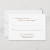 Gold Striped Kraft Tan Cardboard Cadeaubon (Achterkant)