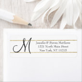 Gold Striped Monogram Initialen en Name Labels (Insitu)