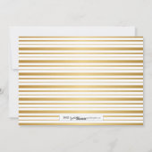 Gold Striped Pattern Happy Nieuwjaarsfotokaart Feestdagenkaart (Achterkant)