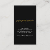 Gold Striped Pattern Yoga Instructor Visitekaartje (Achterkant)