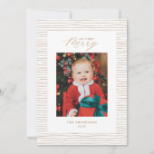 Gold Striped so Heel Merry Photo-kerstkaart Kaart (Voorkant)
