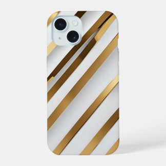 Gold Stripes Apple iPhone 15 Telefoonhoesjes Hoesje