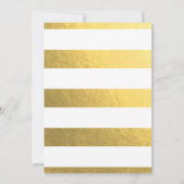 Gold Stripes Elegante Huwelijksuitnodiging Kaart (Achterkant)