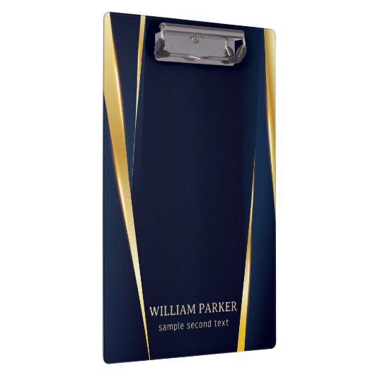 Gold Stripes en blauwe achtergrond Klembord (Rechts)