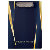 Gold Stripes en blauwe achtergrond Klembord (Voorkant)