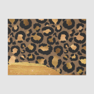 Gold Stripes op Metal Glamor Cheetah Skin Tissuepapier