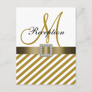 Gold Stripes Ruban Mariage Réception Invitation