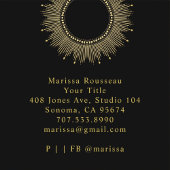 Gold Sun Celestial Moon Phases Vierkante Visitekaartje