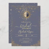 Gold Sun Celestial Stars  Bridal Shower Kaart (Voorkant / Achterkant)