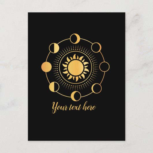 Gold Sun- en Moon-fasen Briefkaart (Voorkant)