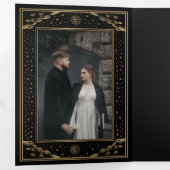 Gold Sun en Moon Tarot Kaart Wedding (Binnenzijde eerst)