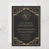 Gold Sun en Moon Tarot Kaart Wedding Invitation (Voorkant)