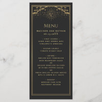 Gold Sun en Moon Tarot Wedding Flat Menu