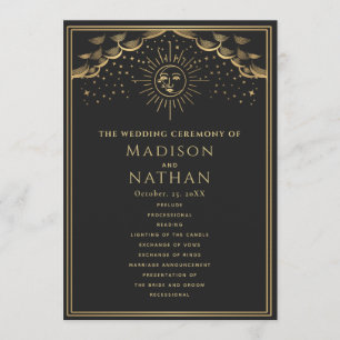 Gold Sun en Moon Tarot Wedding Programma