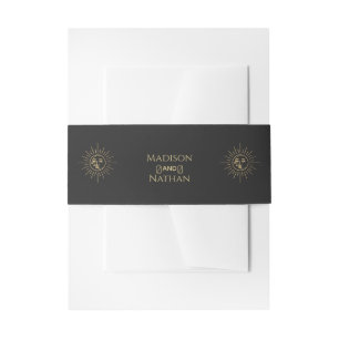 Gold Sun en Moon Tarot Wedding Uitnodigingen Wikkel