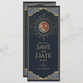 Gold Sun en MoonTarot-kaart sparen de datum Kaart (Voorkant / Achterkant)