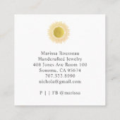 Gold Sun Faux Folie Mandala Jewelry Designer Squar Vierkante Visitekaartje (Achterkant)