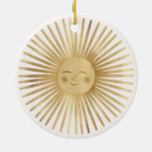 Gold Sun Happy Sunshine Keramisch Ornament (Achterkant)