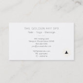 *~* Gold Sun Rays Man Meditation Lotus Pose Visitekaartje (Achterkant)