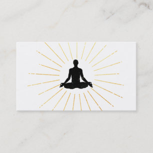 *~* Gold Sun Rays Meditation Lotus Pose Man Visitekaartje