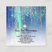 *~* Gold Sun Stars Sparkle Moon Celestiverse Unive Vierkante Visitekaartje (Achterkant)