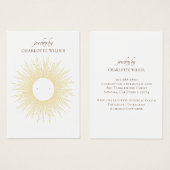 Gold Sunburst Stud Earning Display Card Visitekaartje (Voorkant /achterkant)