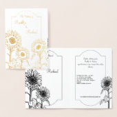 Gold Sunflower, Elegant bruiloft Uitnodiging (Display)