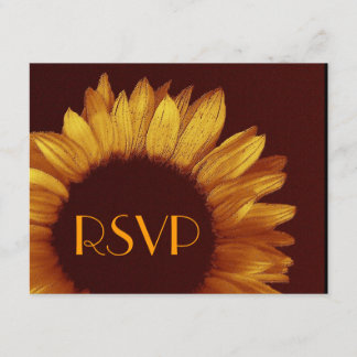 Gold Sunflower RSVP Weddenschapkaart
