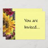 Gold Sunflower Uitnodiging (Voorkant / Achterkant)