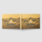 Gold sunrise personalizable mountains monogram gastenboek (Volledig)