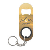 Gold sunrise personalizable mountains monogram mini flessenopener (Voorkant)