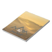 Gold sunrise personalizable mountains monogram notitieblok (Gedraaid)