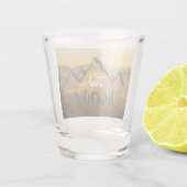 Gold sunrise personalizable mountains monogram shot glas (Achterkant)