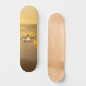 Gold sunrise personalizable mountains monogram skateboard (Voorkant)