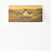 Gold sunrise personalizable mountains monogram spandoek (Insitu)