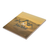 Gold sunrise personalizable mountains monogram tegeltje (Zijkant)