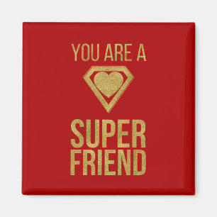 Gold Superheld Friend Valentijn Magnet Red Magneet