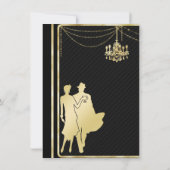 Gold sur Black Couples Wedding shower Invitation (Dos)