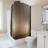 Gold sur Gold/Black Trim Douche rideau (En situation)