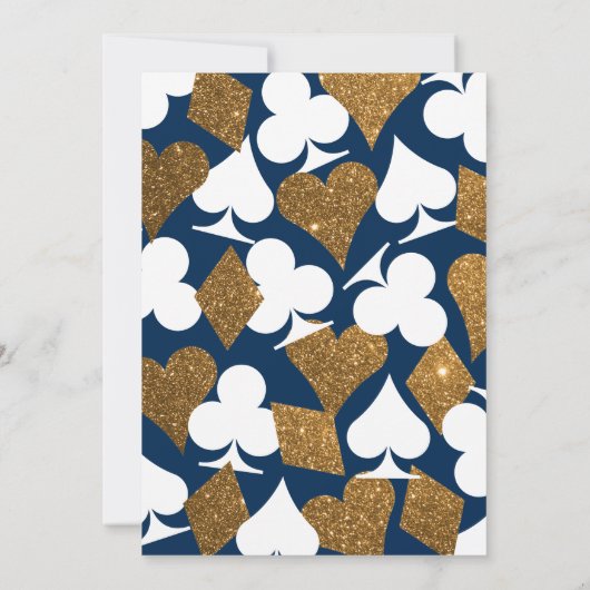 Gold sur le Faire-part de mariage Navy Blue Las Ve (Dos)