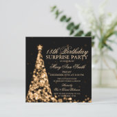 Gold Surprise - 18e kerstverlichting op jaardag Kaart (Staand voorkant)