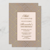 Gold Surprise 39e anniversaire invitation (Devant / Derrière)