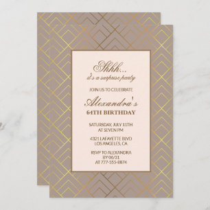 Gold Surprise 64e anniversaire invitation