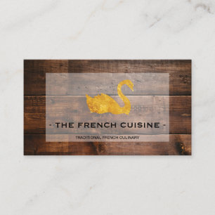 Gold Swan Wood-panel Visitekaartje