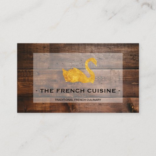 Gold Swan Wood-panel Visitekaartje (Voorkant)