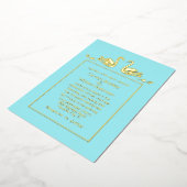 Gold Swans Aqua Mariage Foil Invitation (Rotation)
