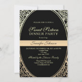 Gold Sweet 16 Anniversaire Invitation (Devant)