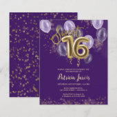 Gold Sweet 16 Bday-ballonnen (Voorkant / Achterkant)