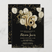 Gold Sweet 16 Bday-ballonnen (Voorkant / Achterkant)