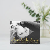 Gold Sweet 16 Seteen Party Photo carte postale (Debout devant)